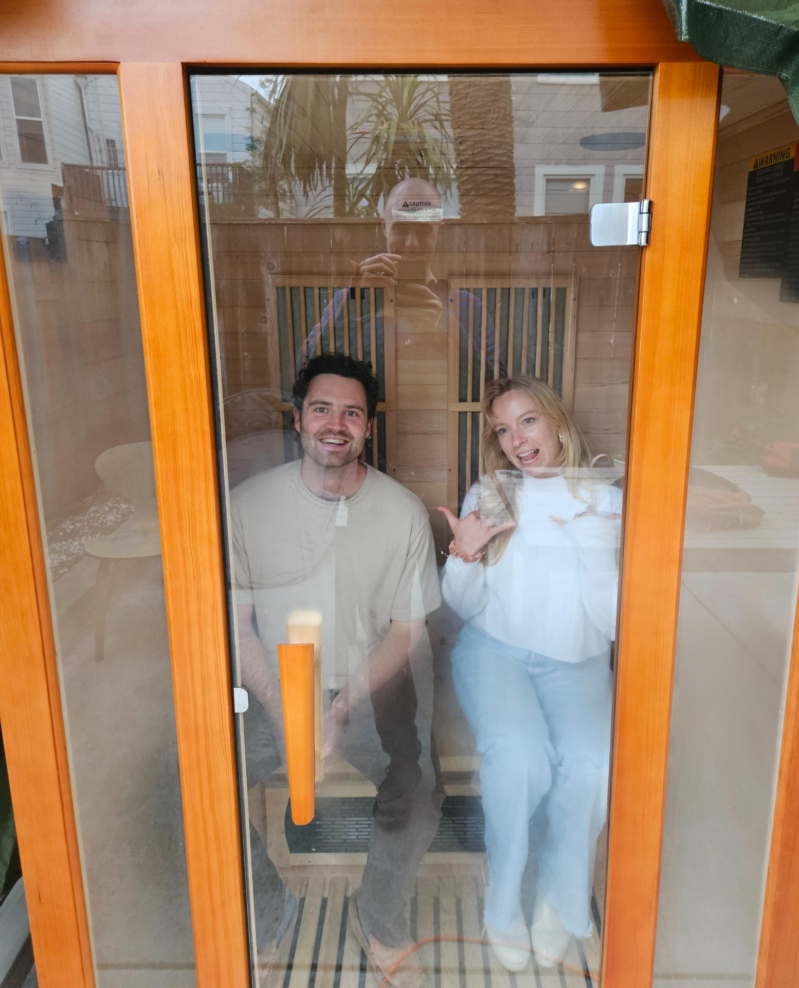 Outdoor home sauna installation in Marin County